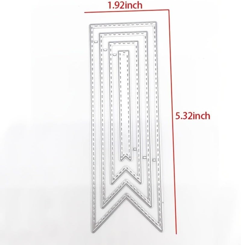Lapoo Cutting Die for Scrapbooking, 3D Backgrounds Frame New Cutting Dies DIY Album Card Making Decor Paper Craft Metal Die Cuts Party Decorations (Multiple Tags 5.3 x 1.9 in) - Image 4